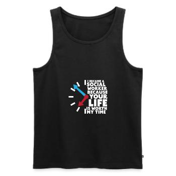 Social worker Social work Social work - Men's Premium Organic Tank Top - black - Front - AI Model Male 178 light (178cm)