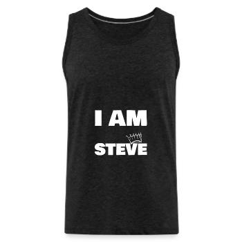 König Steve Name - Männer Premium Bio Tank Top - Anthrazit - Vorne - Alexander (188cm)