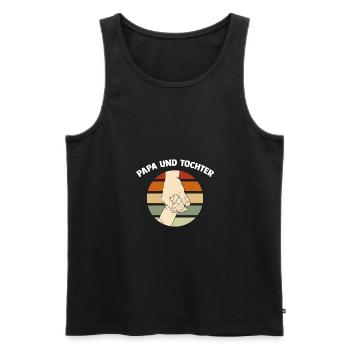 Papa und Tochter Geburt - Männer Premium Bio Tank Top - Schwarz - Vorne - Michal (187cm)