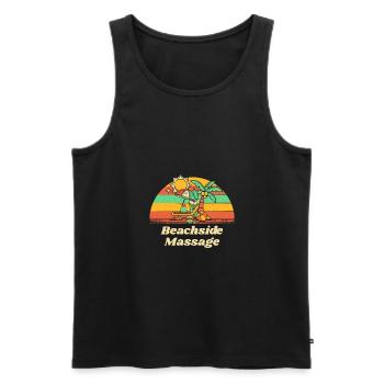 Beachside Massage Vacation Holiday Trip Festival - Men's Premium Organic Tank Top - black - Front - AI Model Male 178 light (178cm)