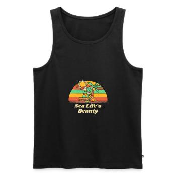 Sea Life’s Beauty Beach Été Océan Tropical - Débardeur bio Premium Homme - noir - Devant - Michal (187cm)