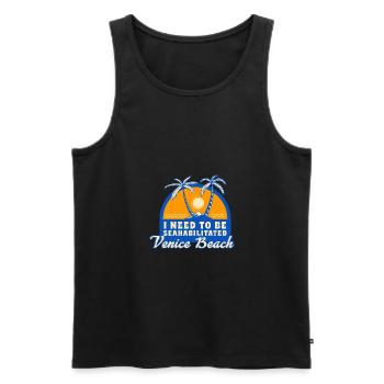 J’ai besoin d’être séahabilité Venice Beach Summer - Débardeur bio Premium Homme - noir - Devant - Michal (187cm)