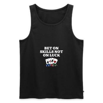 Bet on Skills not on Luck Poker Positivity Poker - Men's Premium Organic Tank Top - black - Front - AI Model Male 178 light (178cm)
