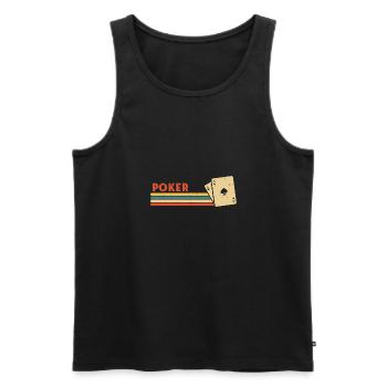 Poker Vintage Aces Spades Retro Texas Hold'em - Men's Premium Organic Tank Top - black - Front - Michal (187cm)