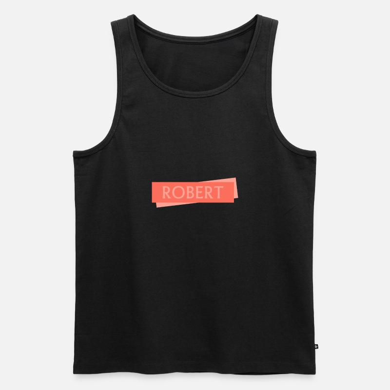 ROBERT Robert - Männer Premium Bio Tank Top - Schwarz