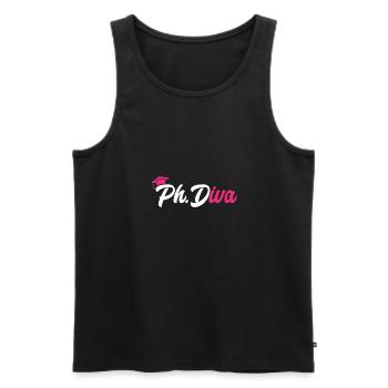 PhD Graduate Doktorgrad Ph.D. Promotion - Männer Premium Bio Tank Top - Schwarz - Vorne - AI Model Male 178 light (178cm)