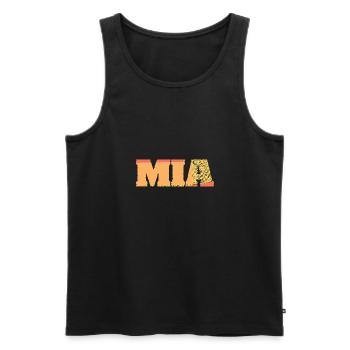 Name Mia - Men's Premium Organic Tank Top - black - Front - Michal (187cm)