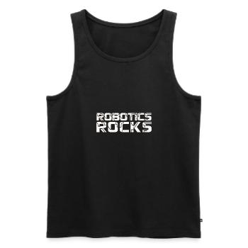 Build Robot Droid Builder Funny Cool Robotics Rock - Men's Premium Organic Tank Top - black - Front - AI Model Male 178 light (178cm)