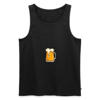 Chope de bière - Débardeur bio Premium Homme - noir - Devant - Michal (187cm)