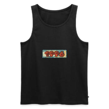 1996 - Men's Premium Organic Tank Top - black - Front - AI Model Male 178 light (178cm)