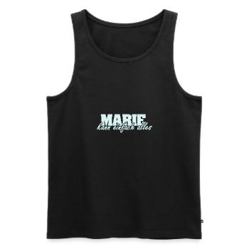 Marie - Männer Premium Bio Tank Top - Schwarz - Vorne - AI Model Male 178 light (178cm)