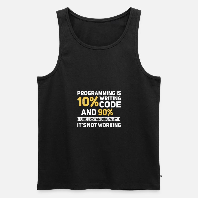 Quota de programmation... Programmeurs & Nerd - Débardeur bio Premium Homme - noir