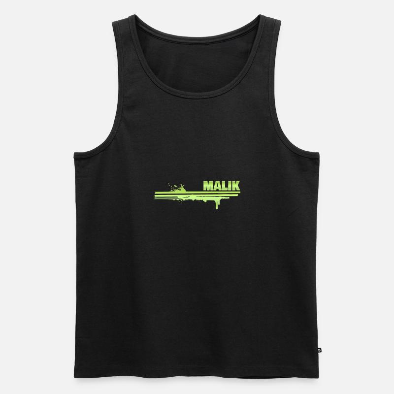 Farbklecks Malik - Männer Premium Bio Tank Top - Schwarz