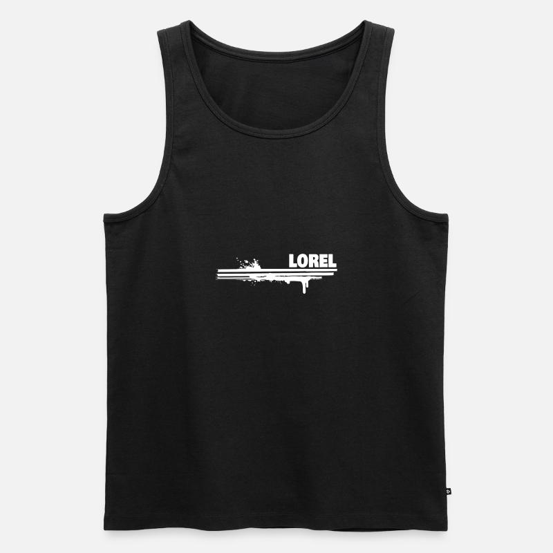 Farbklecks Lorel - Männer Premium Bio Tank Top - Schwarz