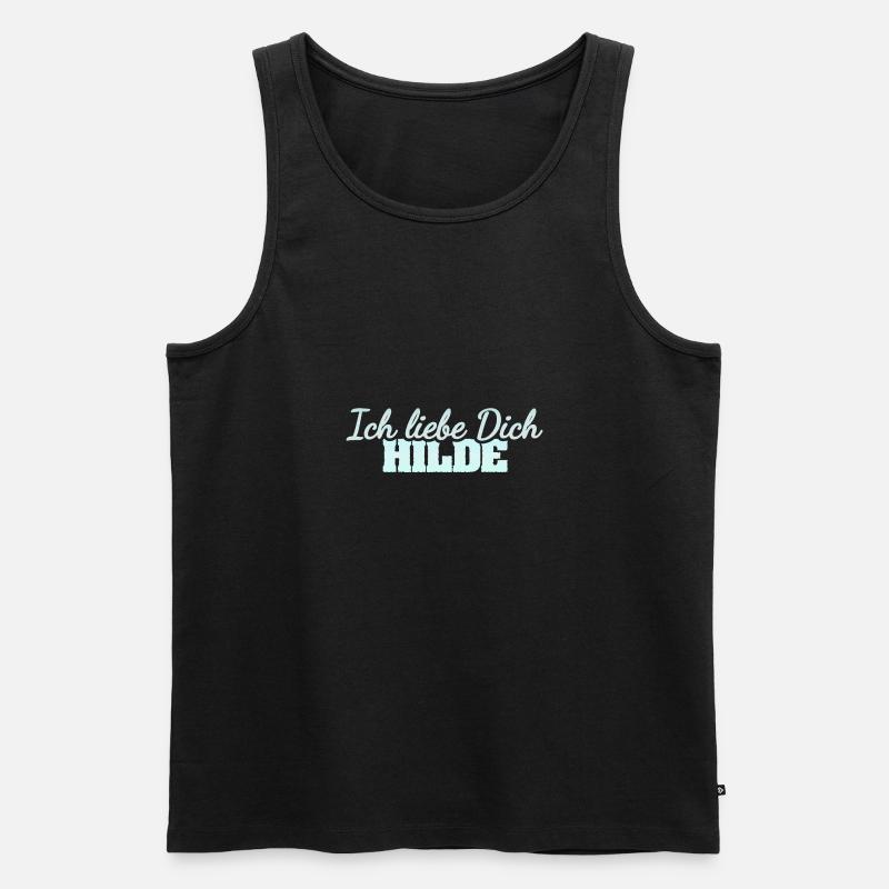 Hilde als Liebe - Männer Premium Bio Tank Top - Schwarz