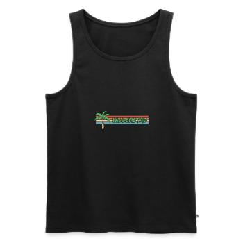 Willemstad Holidays - Men's Premium Organic Tank Top - black - Front - AI Model Male 178 light (178cm)