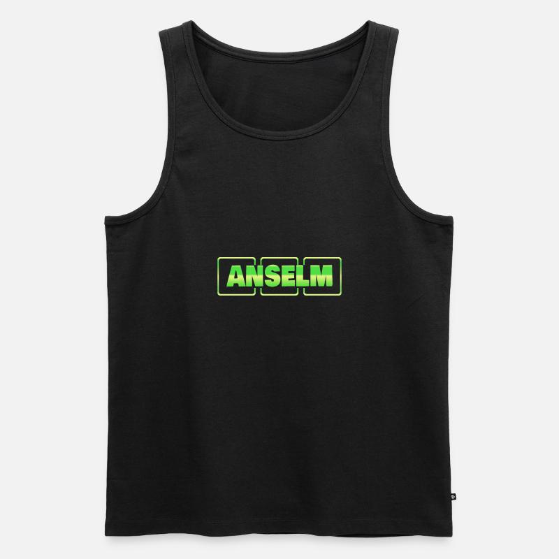 Geschenkidee Anselm - Männer Premium Bio Tank Top - Schwarz