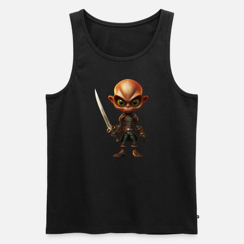 Alien Pirat mit Säbel - Männer Premium Bio Tank Top - Schwarz
