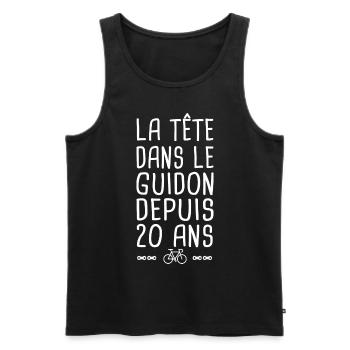 20 ans vélo tête dans le guidon anniversaire 20 - Débardeur bio Premium Homme - noir - Devant - Michal (187cm)