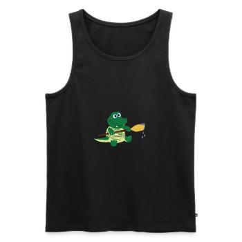 Crocodile with paddle - Men's Premium Organic Tank Top - black - Front - Michal (187cm)