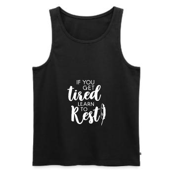 learn to rest gift tired rest learning - Men's Premium Organic Tank Top - black - Front - AI Model Male 178 light (178cm)