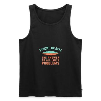 Poipu Beach Answer To All Life's Problems Surfing - Men's Premium Organic Tank Top - black - Front - Michal (187cm)