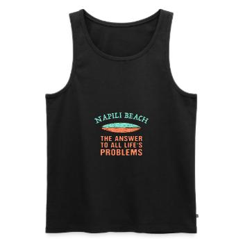 Napili Beach Answer To All Life's Problems - Men's Premium Organic Tank Top - black - Front - Michal (187cm)