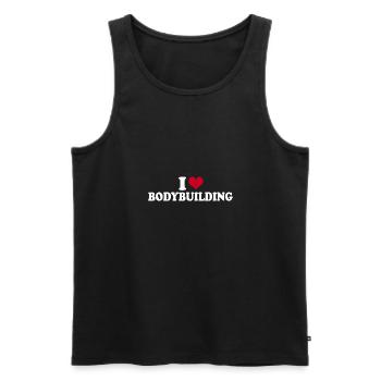 I Love Bodybuilding - Men's Premium Organic Tank Top - black - Front - Michal (187cm)