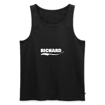 Prénom richard - Débardeur bio Premium Homme - noir - Devant - AI Model Male 178 light (178cm)