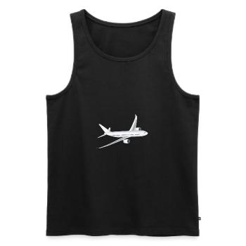 Flugzeug - Männer Premium Bio Tank Top - Schwarz - Vorne - Michal (187cm)