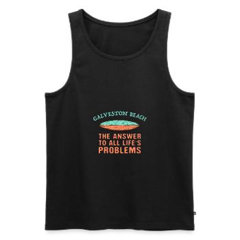 Galveston Beach Answer To All Life's Problems - Men's Premium Organic Tank Top - black - Front - Michal (187cm)