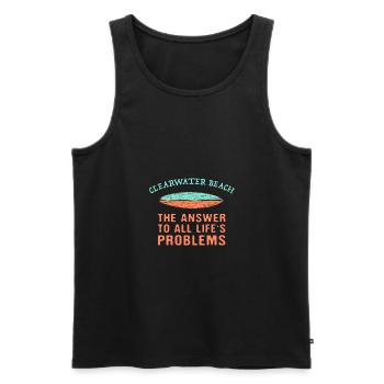 Clearwater Beach Answer To All Life's Problems - Men's Premium Organic Tank Top - black - Front - Michal (187cm)