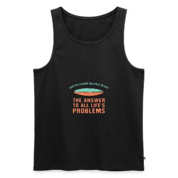 South Padre Island Beach Répondre à toute la vie - Débardeur bio Premium Homme - noir - Devant - Michal (187cm)