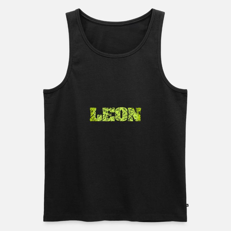 Geschenkidee Leon - Männer Premium Bio Tank Top - Schwarz