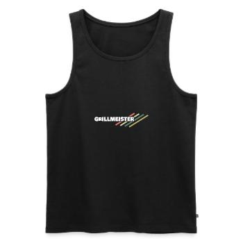 Arbeitsplatz Grillmeister - Männer Premium Bio Tank Top - Schwarz - Vorne - Michal (187cm)