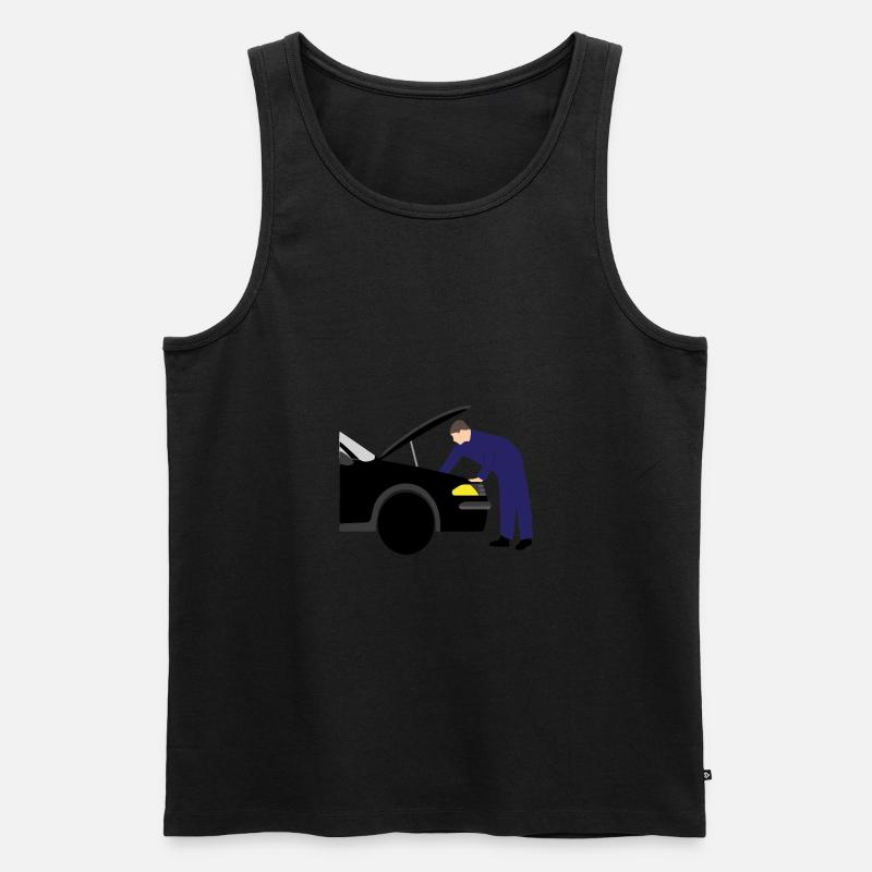 mechanic Automeachinker Werkstatt 3 687 - Männer Premium Bio Tank Top - Schwarz