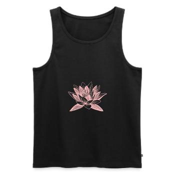 Fleur de lotus fleur de lotus symbole de bien-être asiatique - Débardeur bio Premium Homme - noir - Devant - AI Model Male 178 light (178cm)