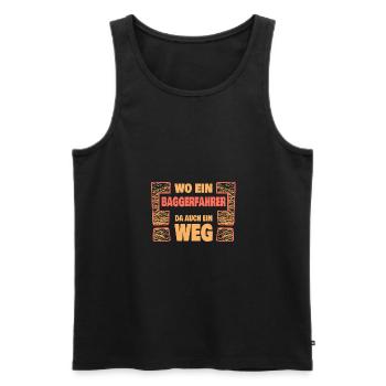 Spruch Baggerfahrer - Männer Premium Bio Tank Top - Schwarz - Vorne - Michal (187cm)