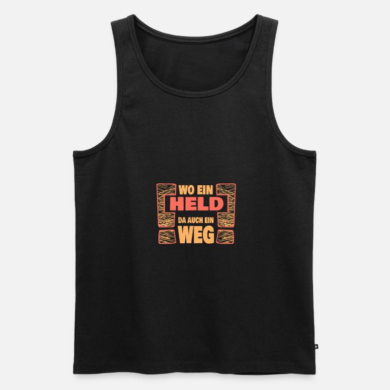 Spruch Held heldenhaft - Männer Premium Bio Tank Top - Schwarz