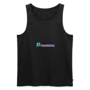 Cooler Franziska - Männer Premium Bio Tank Top - Schwarz - Vorne - AI Model Male 178 light (178cm)
