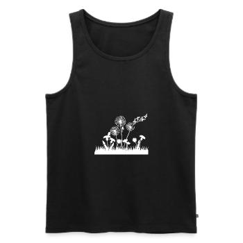 Schmetterlingdesign Pusteblumen Wiese Herzen - Männer Premium Bio Tank Top - Schwarz - Vorne - AI Model Male 178 light (178cm)