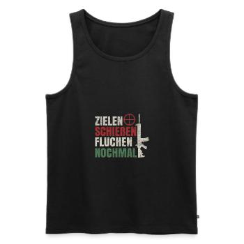 Schützenfest Schießen Schießsport Sportschütze - Männer Premium Bio Tank Top - Schwarz - Vorne - Michal (187cm)
