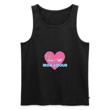 natation mon amour - Débardeur bio Premium Homme - noir - Devant - Michal (187cm)