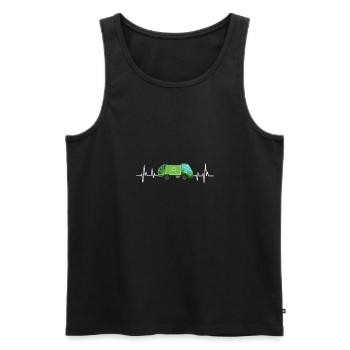 Garbage trucks, garbage day, garbage collection - Men's Premium Organic Tank Top - black - Front - AI Model Male 178 light (178cm)
