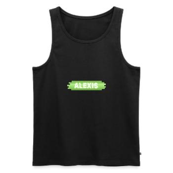 Geschenkidee Alexis - Männer Premium Bio Tank Top - Schwarz - Vorne - AI Model Male 178 light (178cm)
