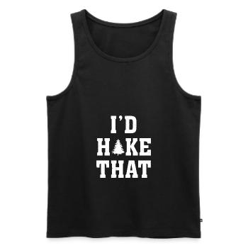 I'd Hike That Graphic Trekking Outdoor Mountaineer - Männer Premium Bio Tank Top - Schwarz - Vorne - Michal (187cm)