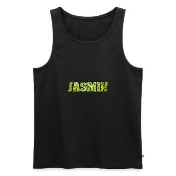 idée cadeau cadeau prénom Jasmin - Débardeur bio Premium Homme - noir - Devant - Michal (187cm)