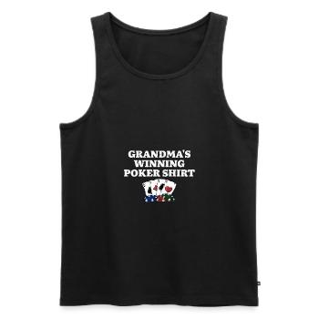 Grand-mère gagnante de la chemise de poker Gambler Nana - Débardeur bio Premium Homme - noir - Devant - Michal (187cm)