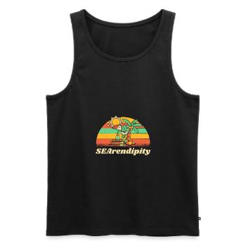 SEArendipity Summer Sayings Tropical Quotes - Männer Premium Bio Tank Top - Schwarz - Vorne - Michal (187cm)