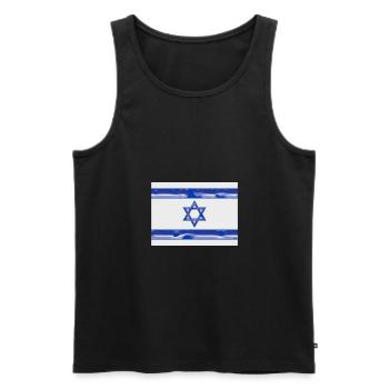 Israel - Men's Premium Organic Tank Top - black - Front - AI Model Male 178 light (178cm)